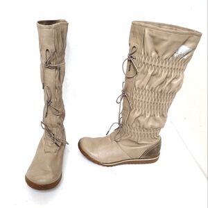 Stylish Beige Knee-High Boots From Sorel